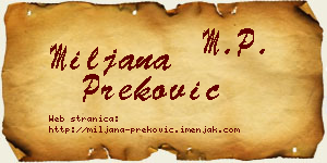 Miljana Preković vizit kartica